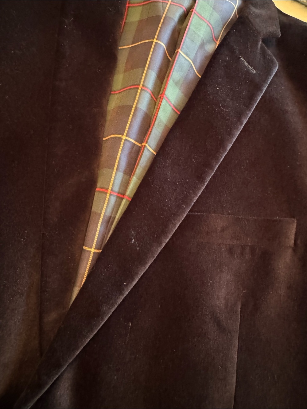 U.S. Polo Assn. Black Velvet Sport Coat with Tartan Lining NWOT 46R